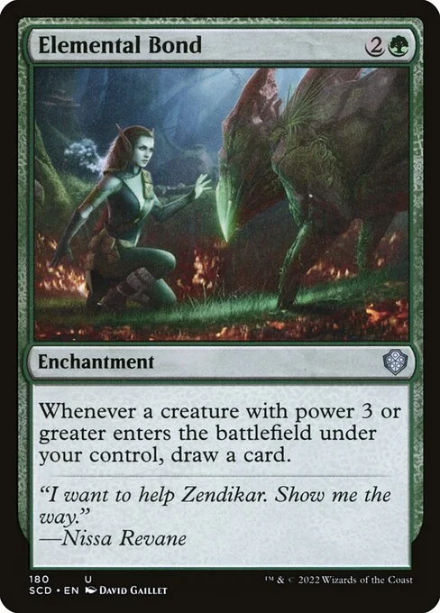 Elemental Bond, carta Magic di tipo Enchantment illustrata da David Gaillet