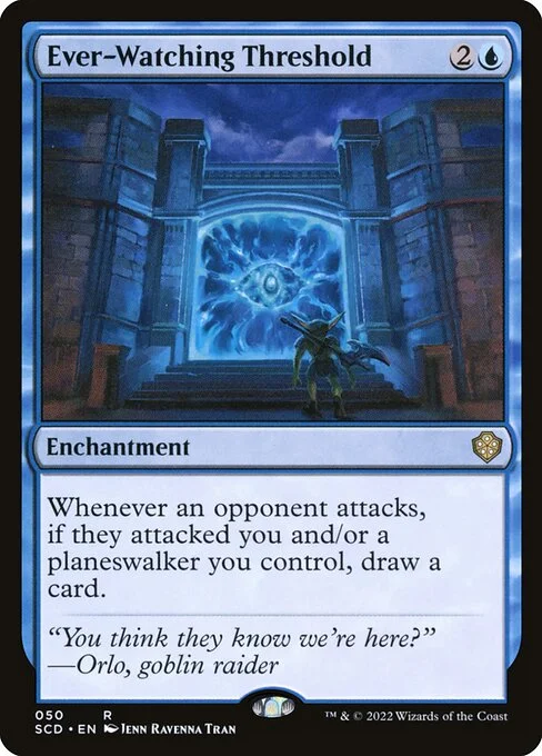 Ever-Watching Threshold, carta Magic di tipo Enchantment illustrata da Ravenna Tran