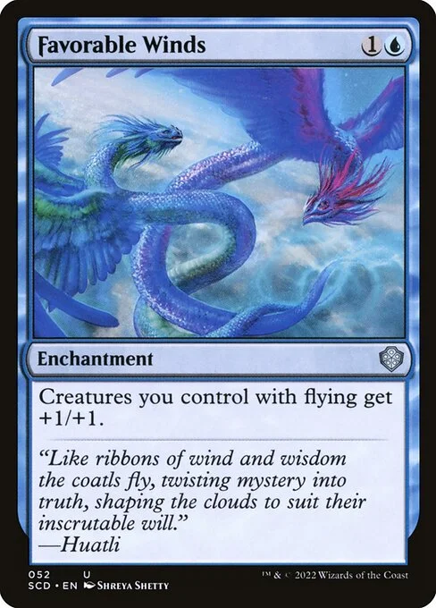 Favorable Winds, carta Magic di tipo Enchantment illustrata da Shreya Shetty