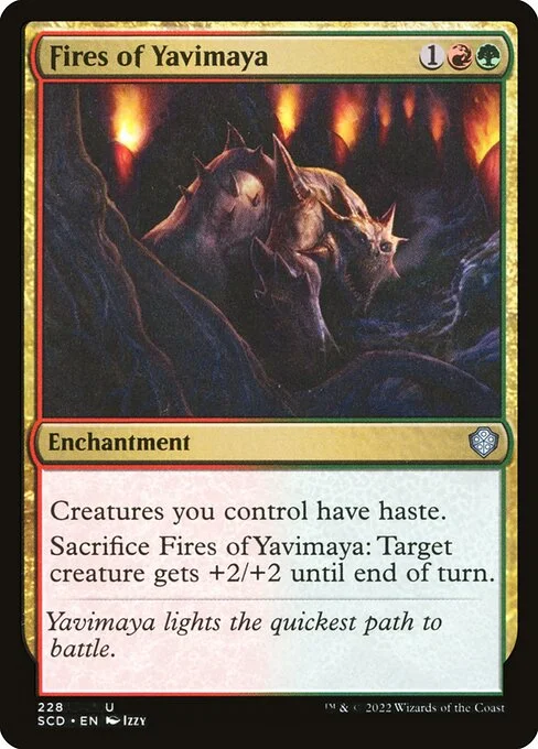 Fires of Yavimaya, carta Magic di tipo Enchantment illustrata da Izzy