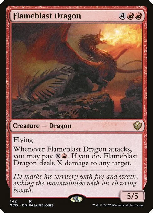 Flameblast Dragon, carta Magic di tipo Creature — Dragon illustrata da Jaime Jones