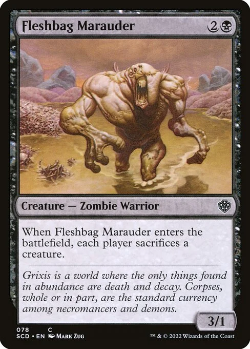Fleshbag Marauder, carta Magic di tipo Creature — Zombie Warrior illustrata da Mark Zug