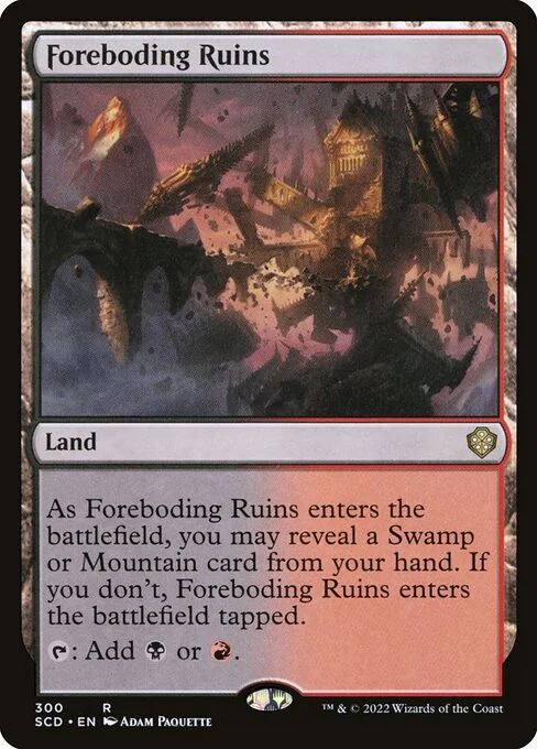 Foreboding Ruins, carta Magic di tipo Land illustrata da Adam Paquette