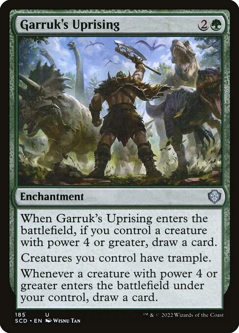 Garruk's Uprising, carta Magic di tipo Enchantment illustrata da Wisnu Tan