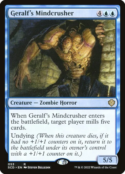 Geralf's Mindcrusher, carta Magic di tipo Creature — Zombie Horror illustrata da Steven Belledin