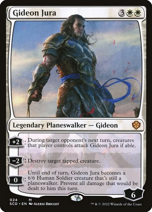 Gideon Jura, carta Magic di tipo Legendary Planeswalker — Gideon illustrata da Aleksi Briclot