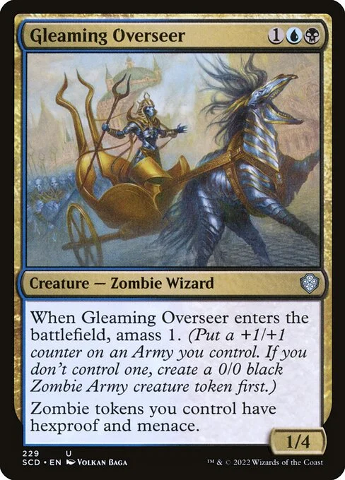 Gleaming Overseer, carta Magic di tipo Creature — Zombie Wizard illustrata da Volkan Baǵa