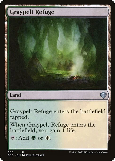 Graypelt Refuge, carta Magic di tipo Land illustrata da Philip Straub