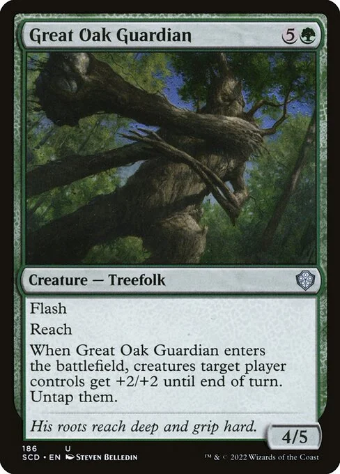 Great Oak Guardian, carta Magic di tipo Creature — Treefolk illustrata da Steven Belledin
