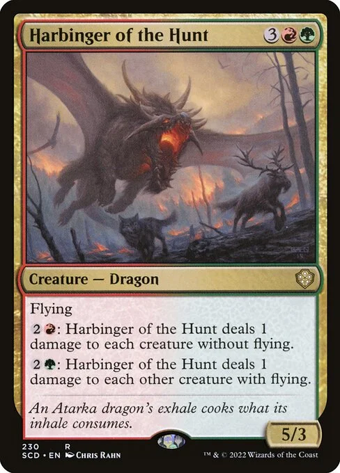 Harbinger of the Hunt, carta Magic di tipo Creature — Dragon illustrata da Chris Rahn