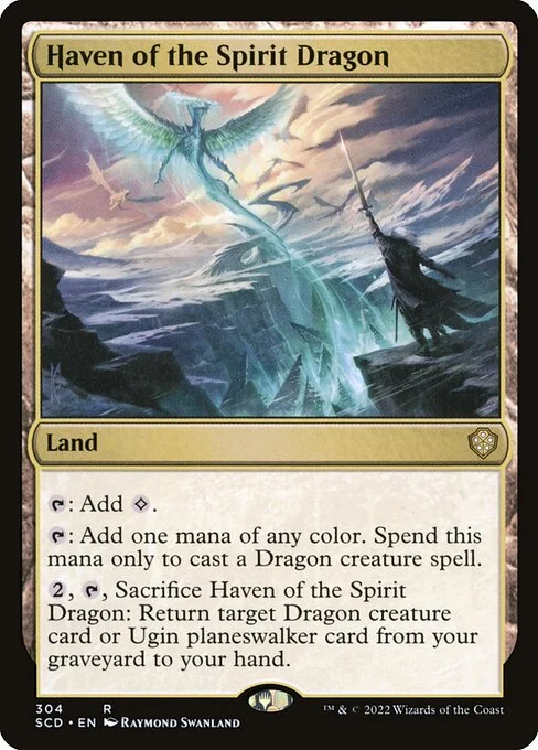 Haven of the Spirit Dragon, carta Magic di tipo Land illustrata da Raymond Swanland