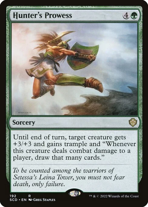 Hunter's Prowess, carta Magic di tipo Sorcery illustrata da Greg Staples