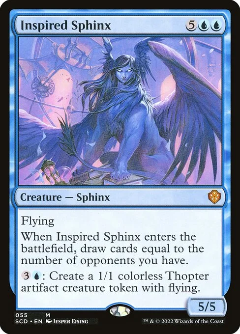 Inspired Sphinx, carta Magic di tipo Creature — Sphinx illustrata da Jesper Ejsing