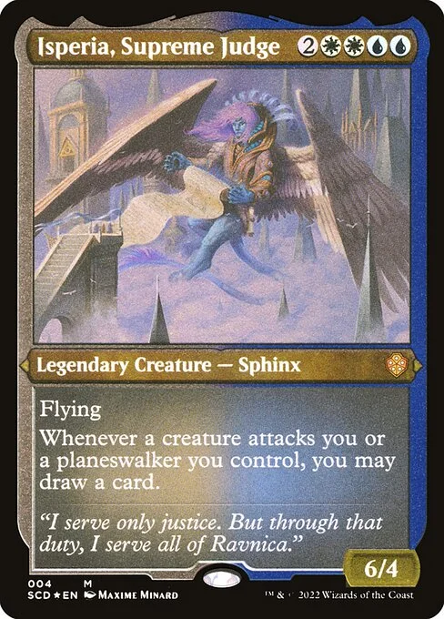 Isperia, Supreme Judge, carta Magic di tipo Legendary Creature — Sphinx illustrata da Maxime Minard