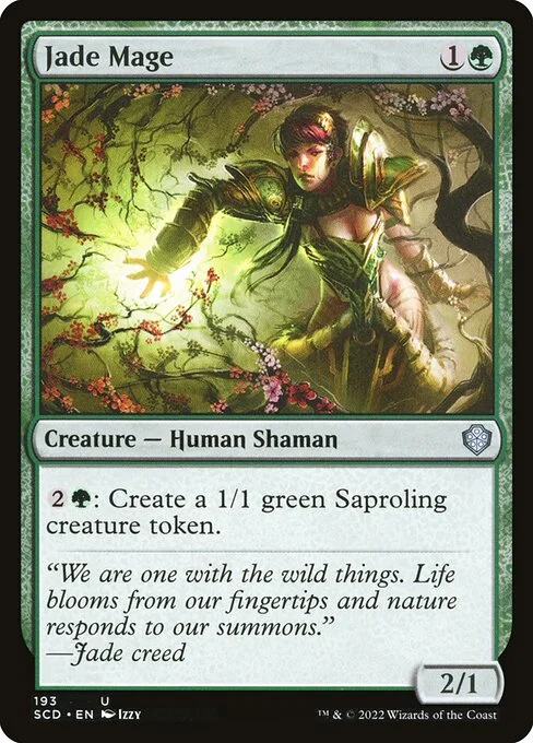 Jade Mage, carta Magic di tipo Creature — Human Shaman illustrata da Izzy