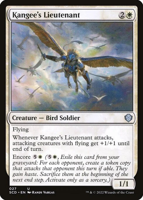 Kangee's Lieutenant, carta Magic di tipo Creature — Bird Soldier illustrata da Randy Vargas