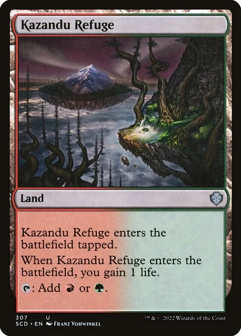 Kazandu Refuge, carta Magic di tipo Land illustrata da Franz Vohwinkel