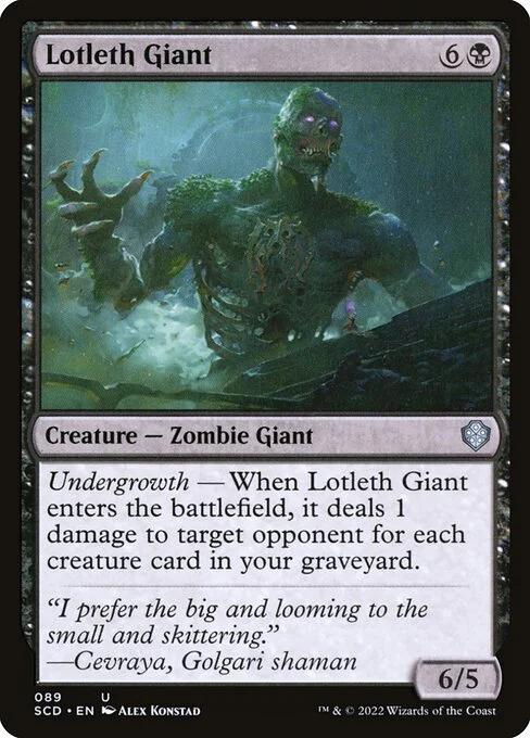 Lotleth Giant, carta Magic di tipo Creature — Zombie Giant illustrata da Alex Konstad