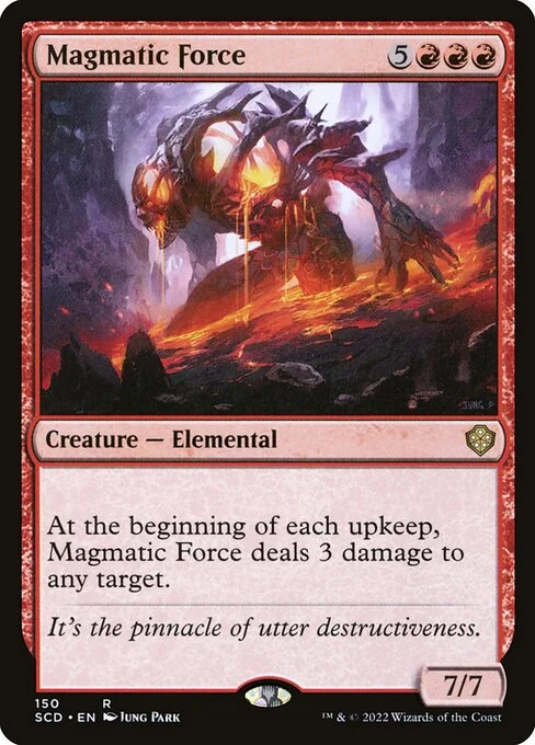 Magmatic Force, carta Magic di tipo Creature — Elemental illustrata da Jung Park