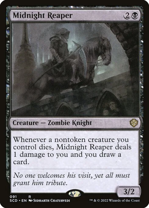 Midnight Reaper, carta Magic di tipo Creature — Zombie Knight illustrata da Sidharth Chaturvedi