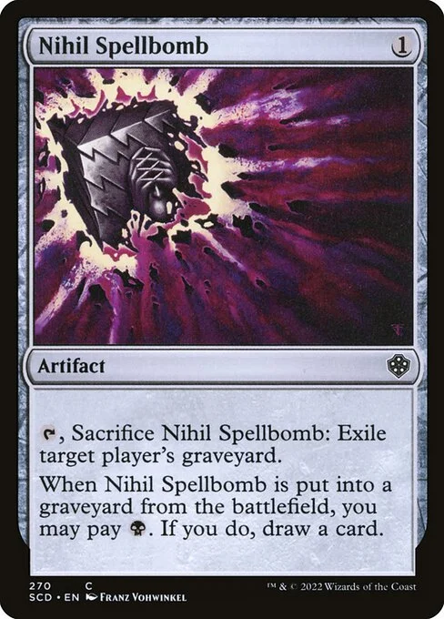 Nihil Spellbomb, carta Magic di tipo Artifact illustrata da Franz Vohwinkel