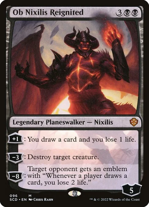 Ob Nixilis Reignited, carta Magic di tipo Legendary Planeswalker — Nixilis illustrata da Chris Rahn