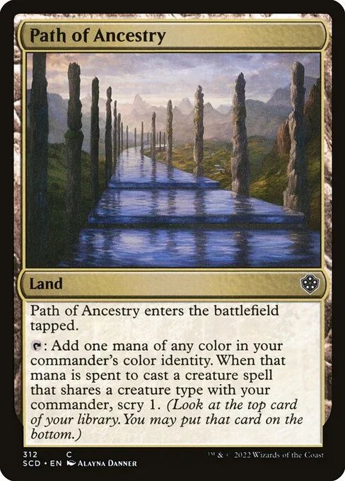 Path of Ancestry, carta Magic di tipo Land illustrata da Alayna Danner