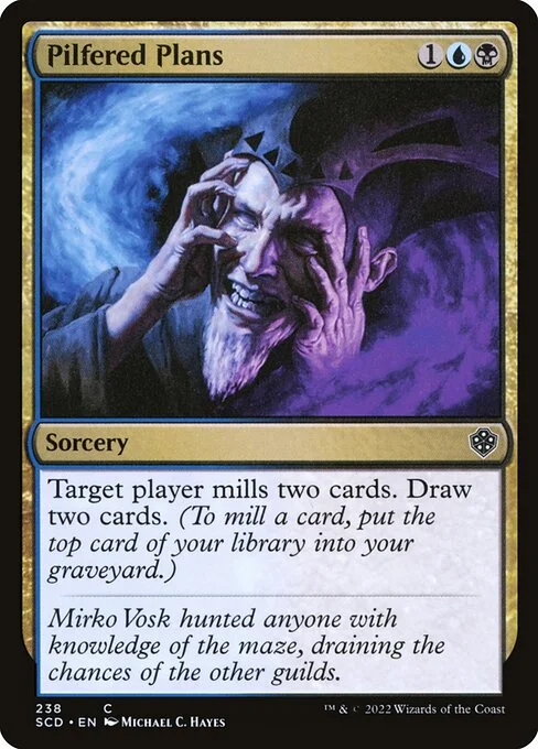 Pilfered Plans, carta Magic di tipo Sorcery illustrata da Michael C. Hayes