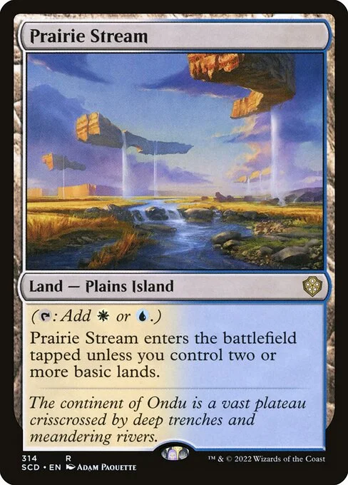 Prairie Stream, carta Magic di tipo Land — Plains Island illustrata da Adam Paquette
