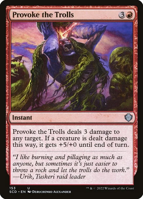 Provoke the Trolls, carta Magic di tipo Instant illustrata da Deruchenko Alexander