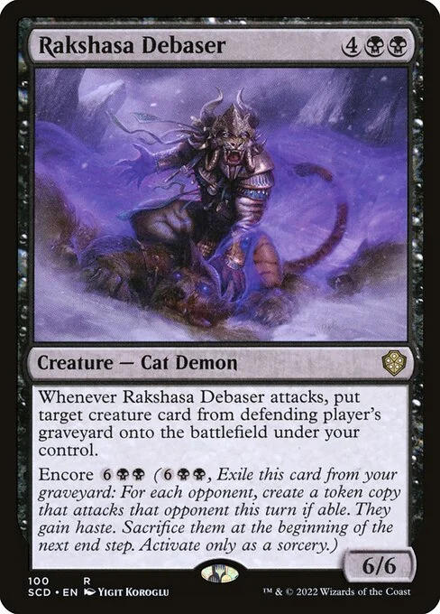 Rakshasa Debaser, carta Magic di tipo Creature — Demon illustrata da Yigit Koroglu