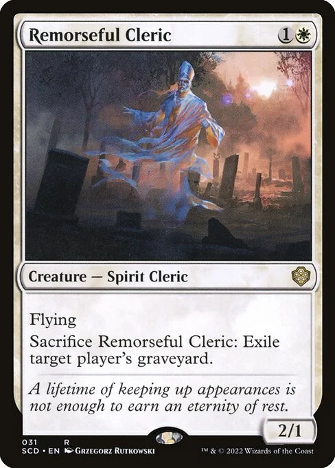 Remorseful Cleric, carta Magic di tipo Creature — Spirit Cleric illustrata da Grzegorz Rutkowski