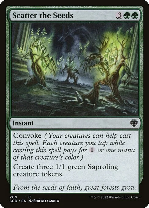 Scatter the Seeds, carta Magic di tipo Instant illustrata da Rob Alexander