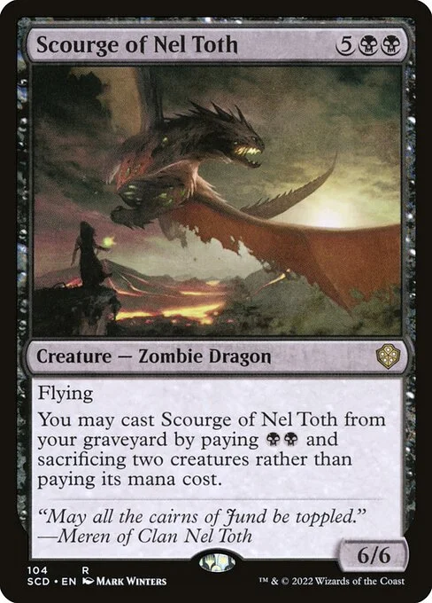 Scourge of Nel Toth, carta Magic di tipo Creature — Zombie Dragon illustrata da Mark Winters