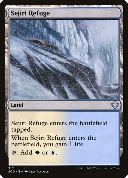 Sejiri Refuge, carta Magic di tipo Land illustrata da Ryan Pancoast
