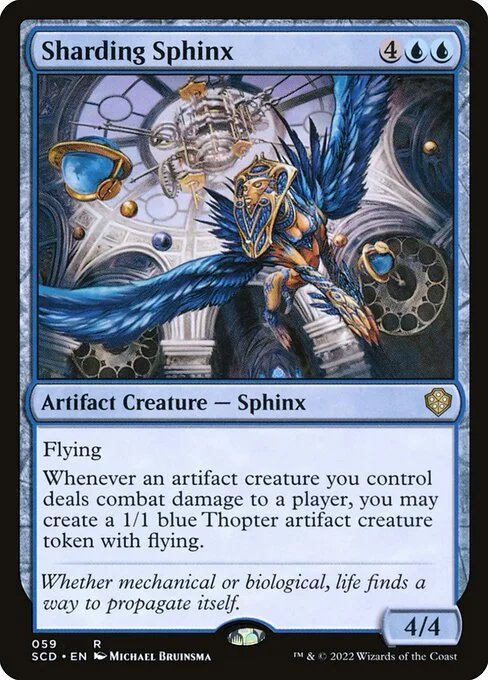 Sharding Sphinx, carta Magic di tipo Artifact Creature — Sphinx illustrata da Michael Bruinsma