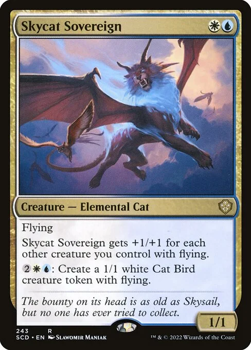 Skycat Sovereign, carta Magic di tipo Creature — Elemental Cat illustrata da Slawomir Maniak