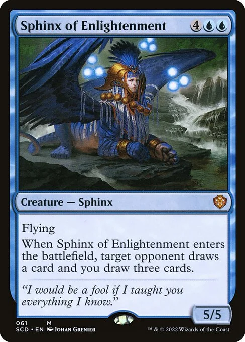 Sphinx of Enlightenment, carta Magic di tipo Creature — Sphinx illustrata da Johan Grenier