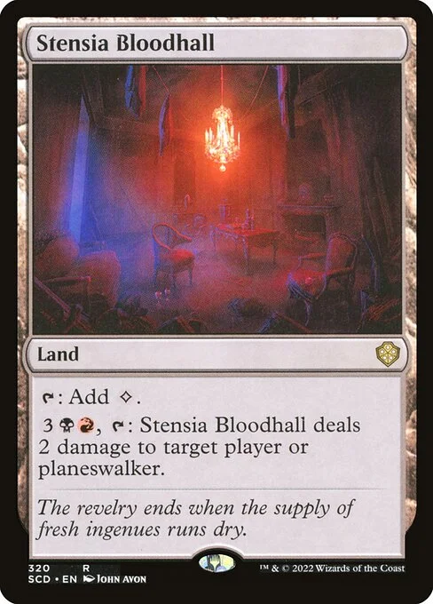 Stensia Bloodhall, carta Magic di tipo Land illustrata da John Avon