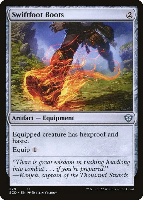 Swiftfoot Boots, carta Magic di tipo Artifact — Equipment illustrata da Svetlin Velinov