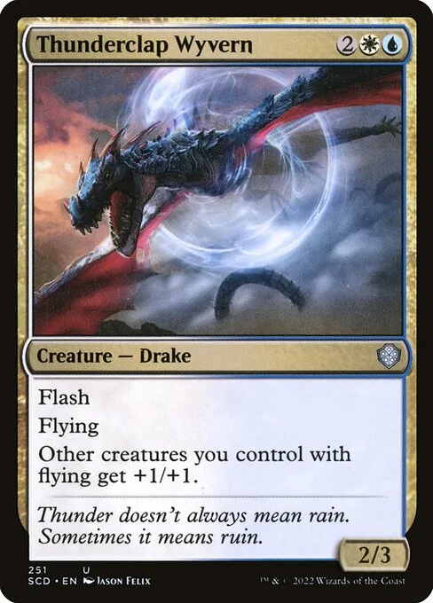 Thunderclap Wyvern, carta Magic di tipo Creature — Drake illustrata da Jason Felix