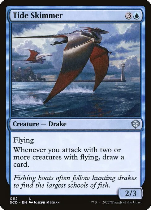 Tide Skimmer, carta Magic di tipo Creature — Drake illustrata da Joseph Meehan