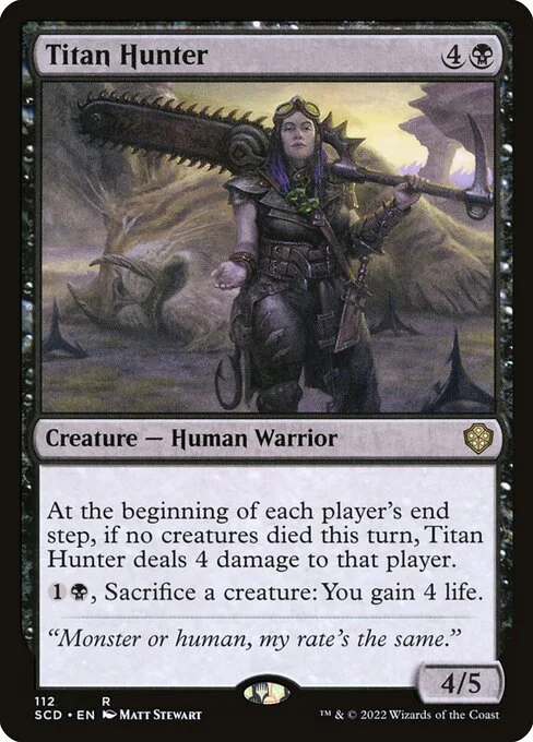 Titan Hunter, carta Magic di tipo Creature — Human Warrior illustrata da Matt Stewart
