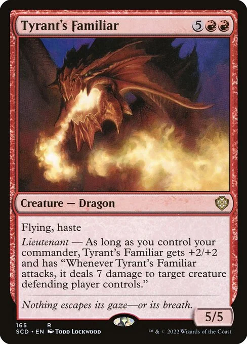 Tyrant's Familiar, carta Magic di tipo Creature — Dragon illustrata da Todd Lockwood
