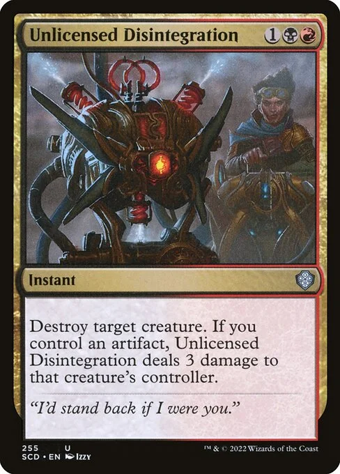 Unlicensed Disintegration, carta Magic di tipo Instant illustrata da Izzy