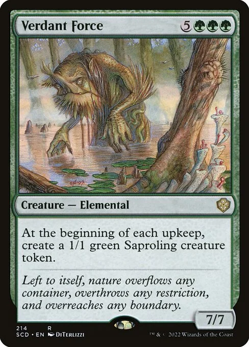 Verdant Force, carta Magic di tipo Creature — Elemental illustrata da DiTerlizzi