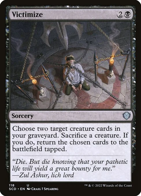 Victimize, carta Magic di tipo Sorcery illustrata da Craig J Spearing
