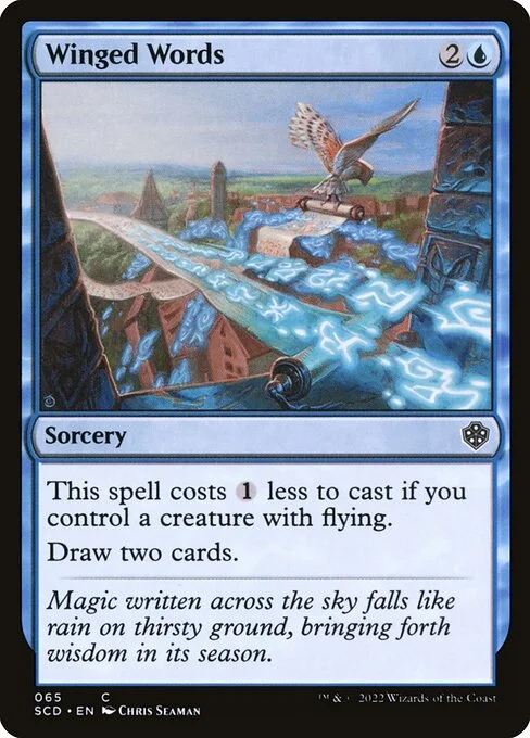 Winged Words, carta Magic di tipo Sorcery illustrata da Chris Seaman