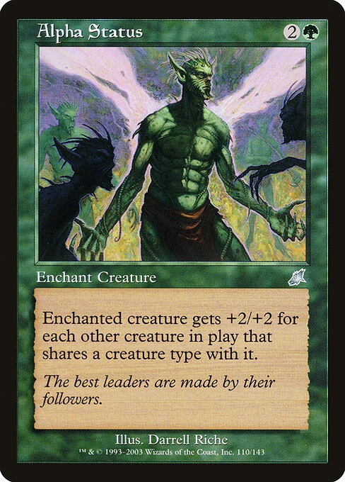 Alpha Status, carta Magic di tipo Enchantment — Aura illustrata da Darrell Riche