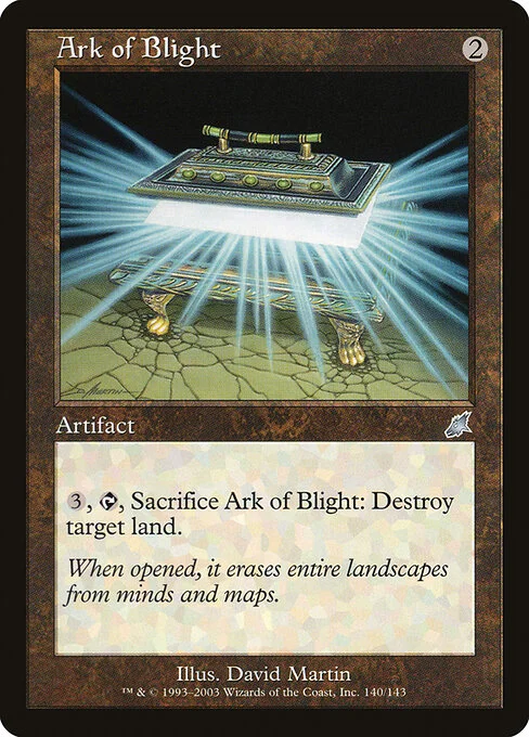 Ark of Blight, carta Magic di tipo Artifact illustrata da David Martin
